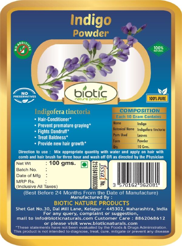 Indigofera tinctoria Powder - herbal indigo powder for hair and best herbal indigo powder