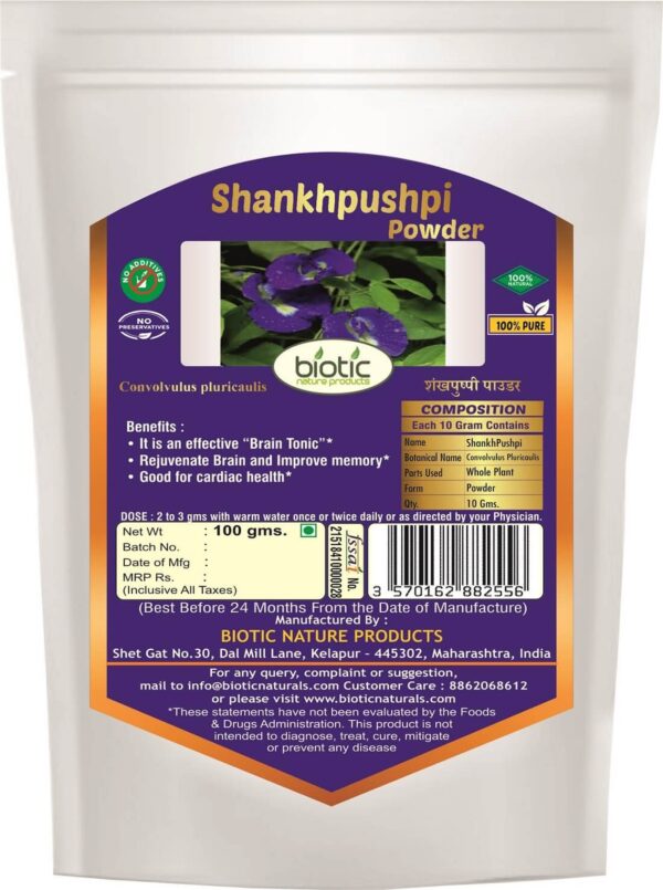 Shankhpushpi Powder - Best Herbal powder for improve memory and Herbal powder for anxiety insomnia and dementia and for cardiac health